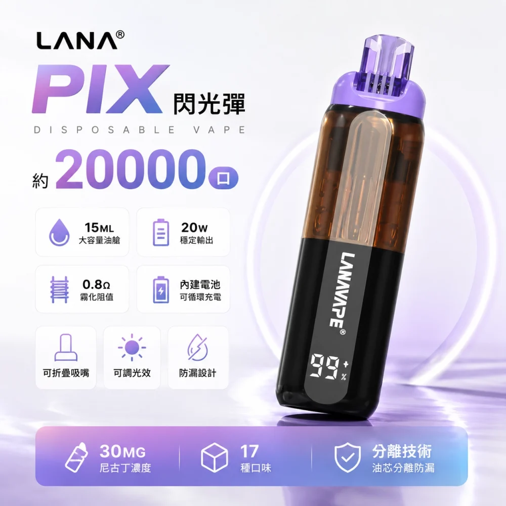 一次性電子煙｜LANA PIX 閃光彈 產品圖片 1